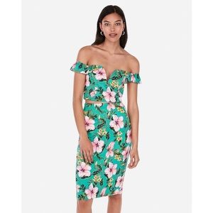 NWT Express Floral Crop Top and Midi Skirt Set - Sz XXS